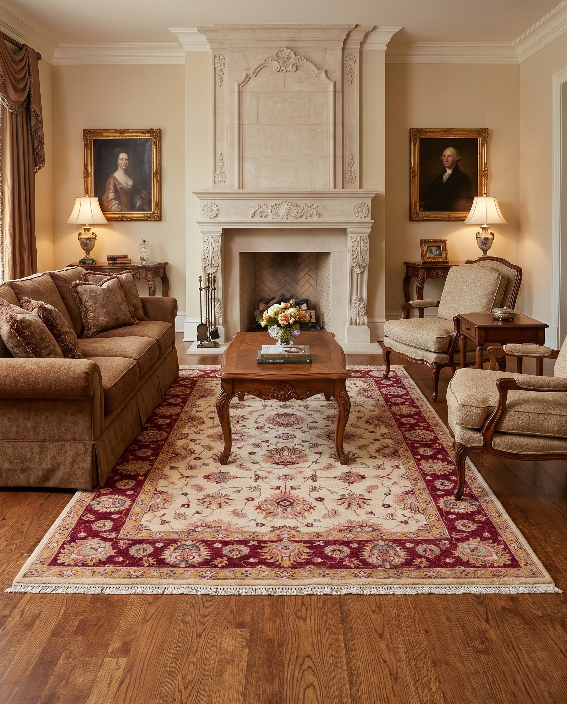 5' 6 x 8' Hand Knotted Ziegler Rug