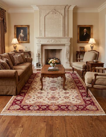 5' 6 x 8' Hand Knotted Ziegler Rug