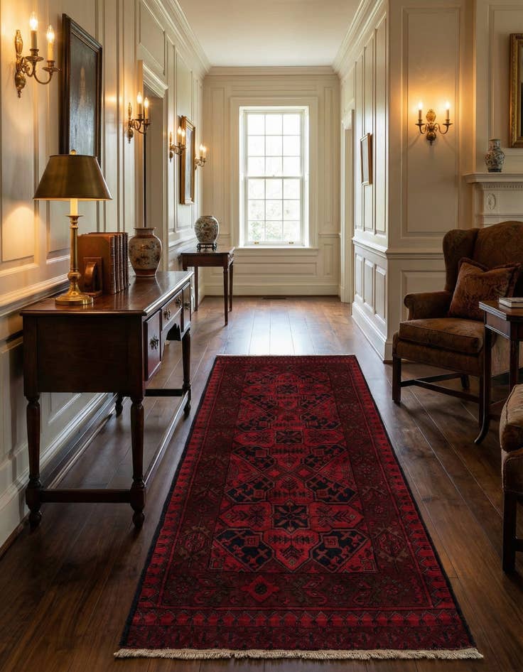 Detail image of  2' 8 x 6' 7  Hand Knotted Khal Mohammadi Wool Runner Rug