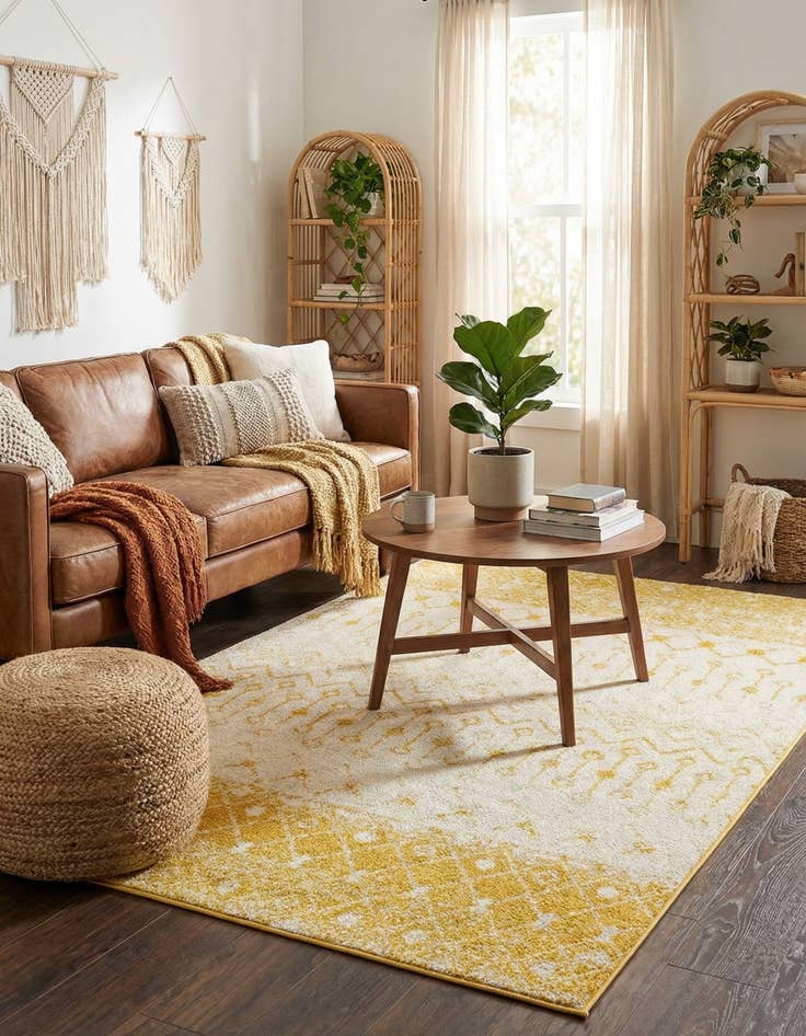 Detail image of 5' 3 x 8' Moroccan Trellis Rug