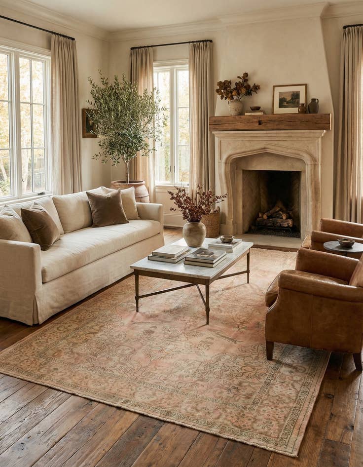 Detail image of 6' 3 x 9' 10 Hand Knotted Ultra Vintage Persian Wool Rug