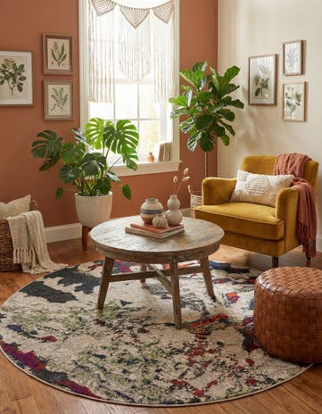 Washable Haerfest Round Rug