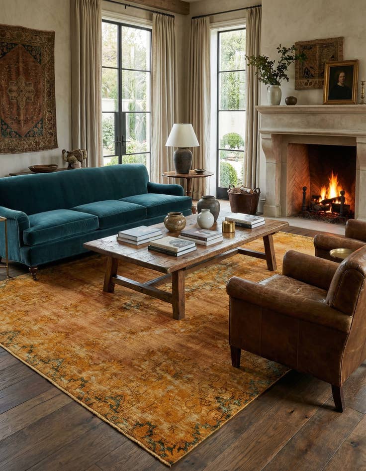 Detail image of 7' 10 x 10' 10  Hand Knotted Ultra Vintage Persian Wool Rug