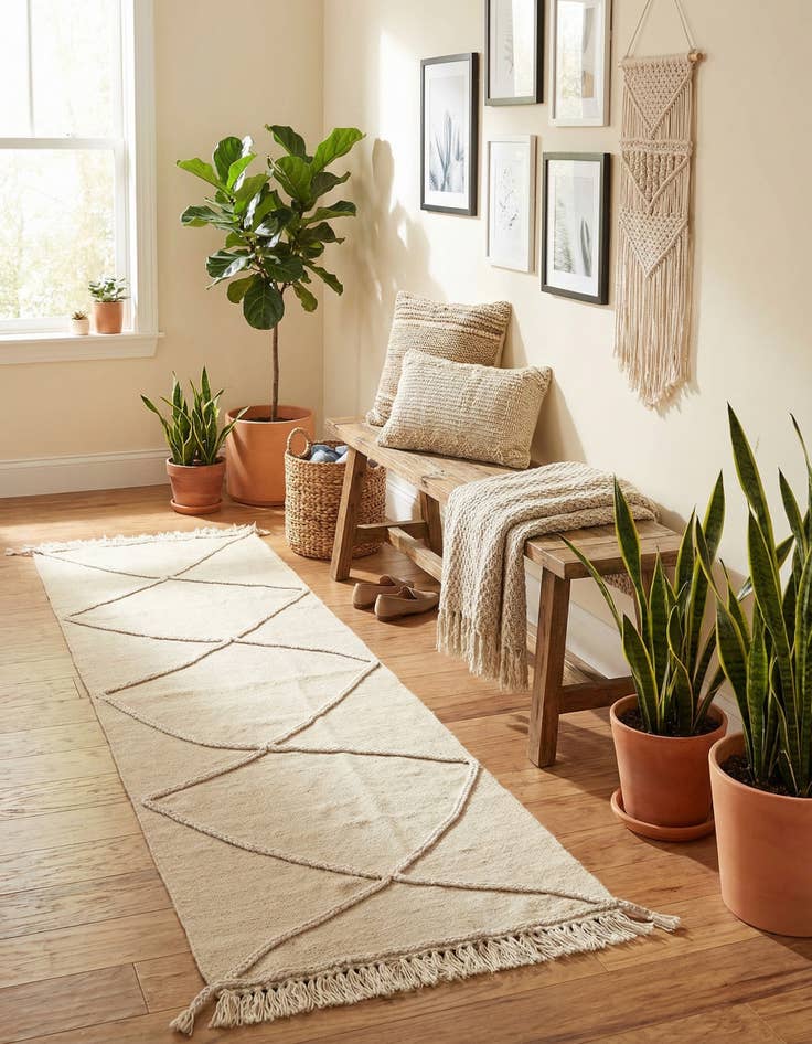 Detail image of  2' 6 x 8' 4  Hand Knotted Moroccan Wool Runner Rug