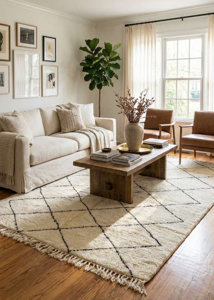 6' 10 x 10' Hand Knotted Moroccan Wool Rug