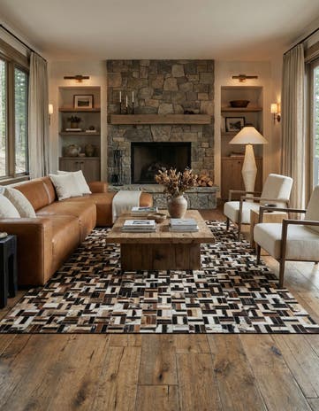 5' x 7' 11 Cowhide - Patchwork Rug
