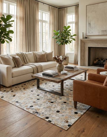 5' 4 x 7' 7 Cowhide Stocks Rug