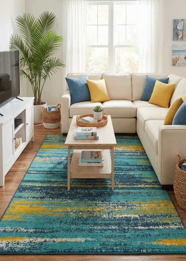 4' x 6' Easy-Clean Coastal Indoor / Outdoor Rug