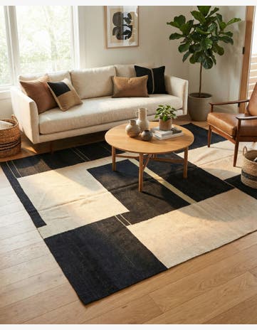 5' 5 x 6' 3 Hand Woven Kilim Modern Wool Rug