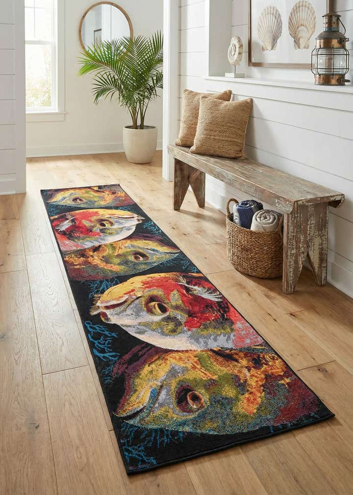2' 7 x 10' Easy-Clean Coastal Indoor / Outdoor Runner Rug