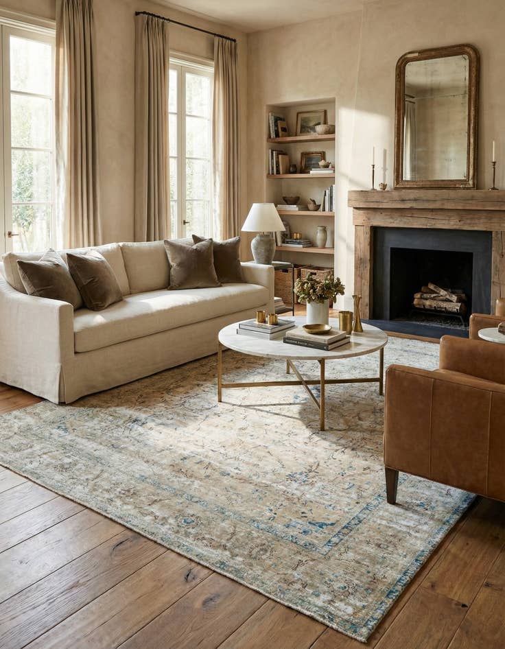 Detail image of 9' 1 x 12' 9  Hand Knotted Ultra Vintage Persian Wool Rug