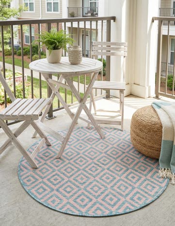 3' x 3' Easy-Clean Jill Zarin Costa Rica Indoor / Outdoor Round Rug