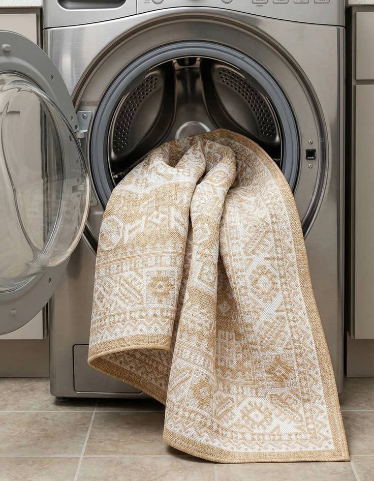 Detail image of 6' x 9'  Washable Aztec Indoor / Outdoor Rug