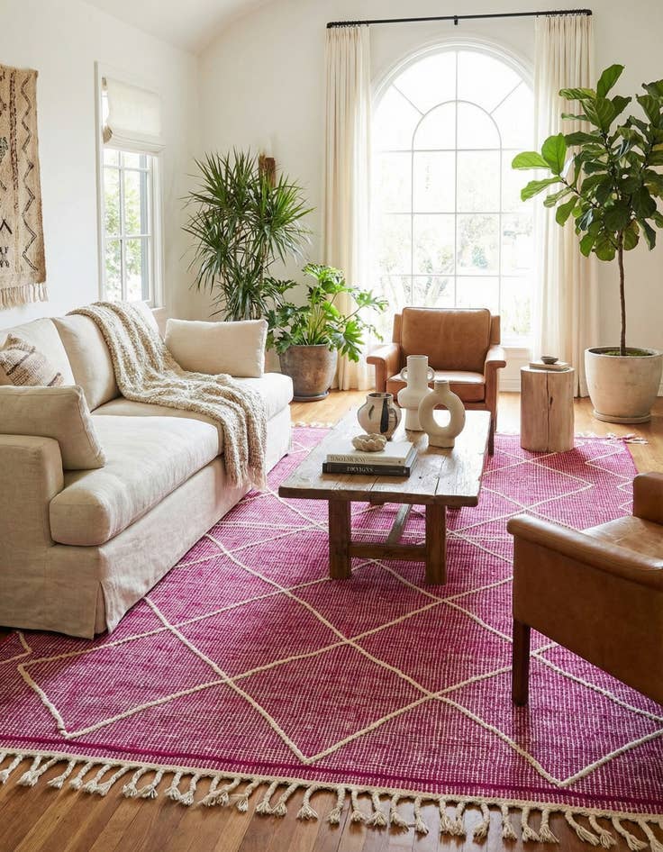 Detail image of 6' 6 x 10' 2  Hand Knotted Moroccan Wool Rug