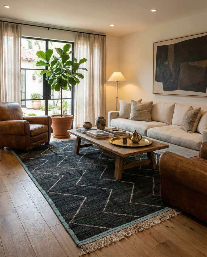 8' 2 x 10' 8 Hand Knotted Moroccan Wool Rug