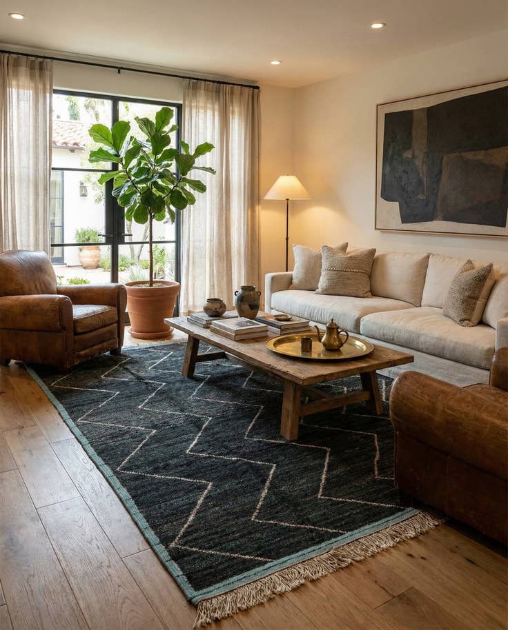 Detail image of 8' 2 x 10' 8 Hand Knotted Moroccan Wool Rug