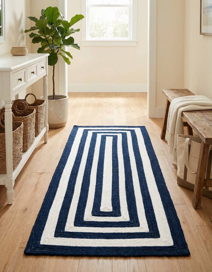 Detail image of 2' x 4' 1  Hand Woven Eco Verse   Washable Indoor / Outdoor Runner Rug