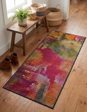 2' x 4' Easy-Clean Modern Indoor / Outdoor Runner Rug