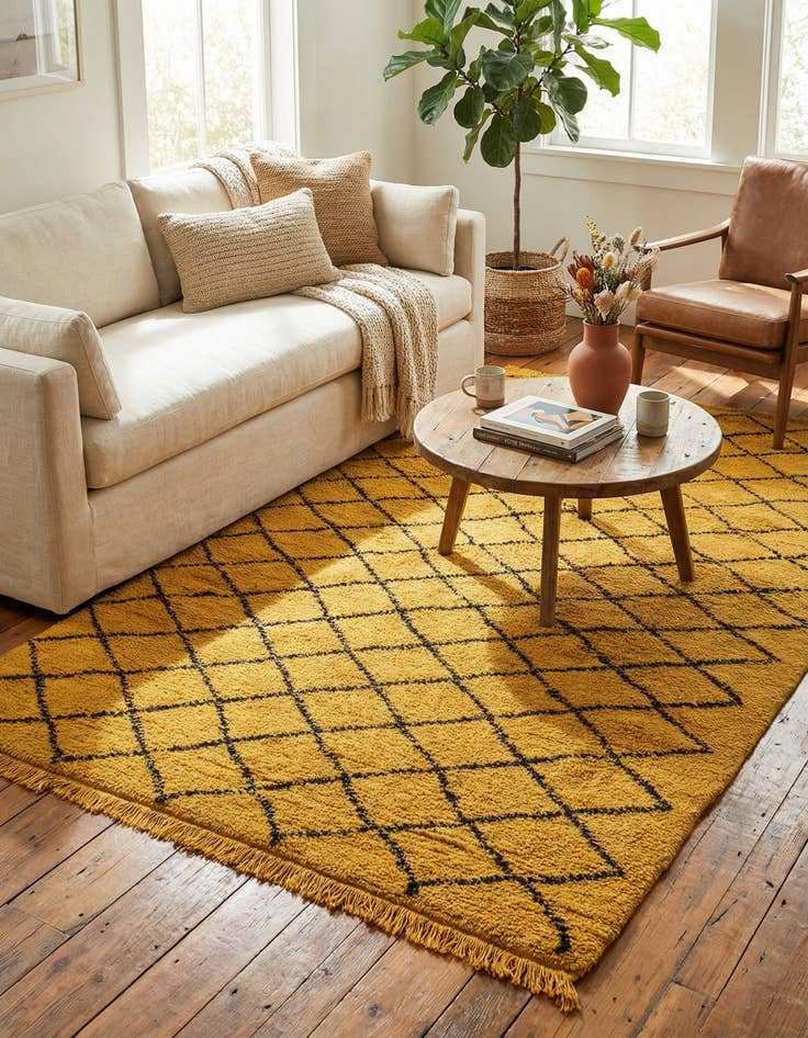 Detail image of  5' x 8' 6  Hand Knotted Moroccan Wool Rug