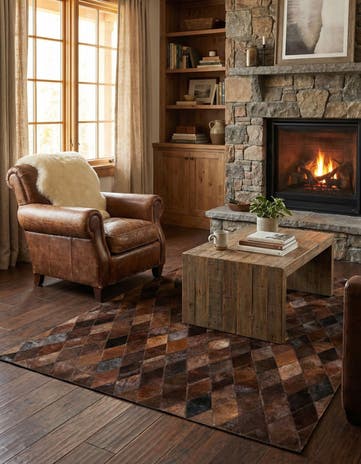 4' 1 x 5' 10 Cowhide Stocks Rug