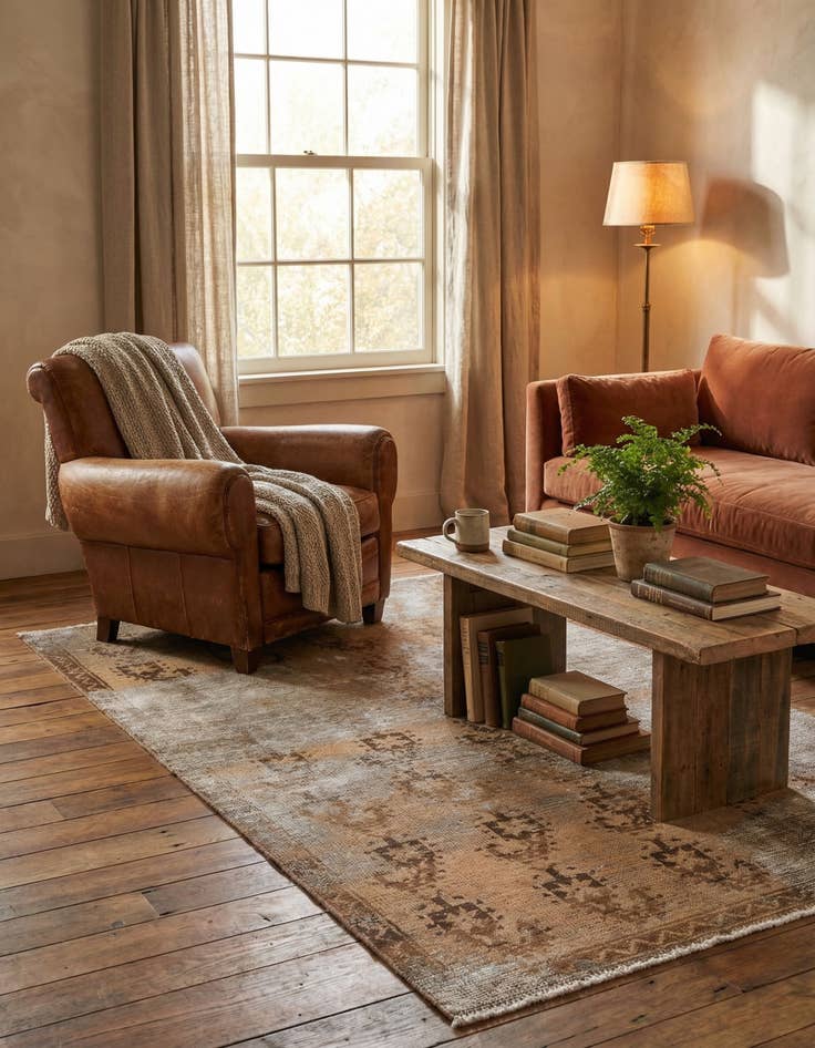 Detail image of  3' 4 x 5' 9  Hand Knotted Ultra Vintage Persian Wool Rug