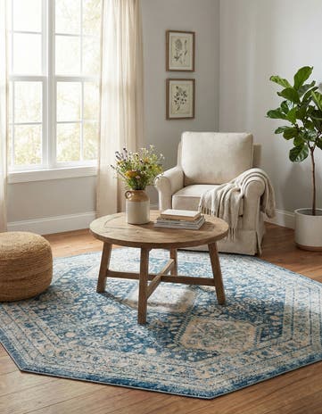 Navy Blue Newport Octagon Rug