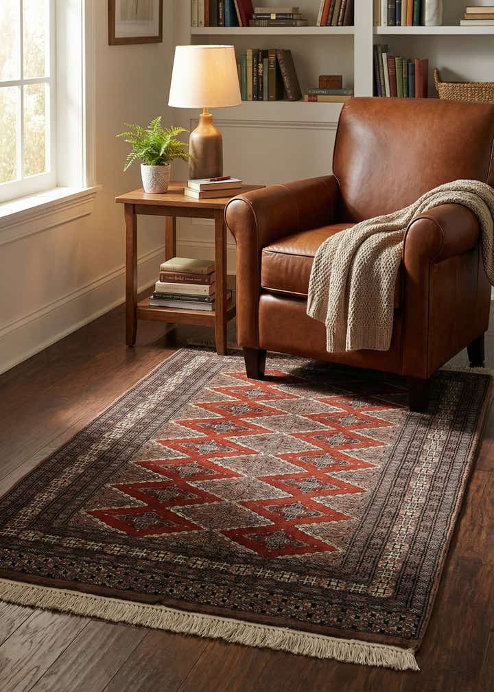 3' 1 x 4' 9 Hand Knotted Bokhara Oriental Wool Rug