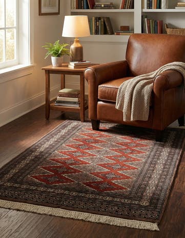 3' 1 x 4' 9 Hand Knotted Bokhara Oriental Wool Rug