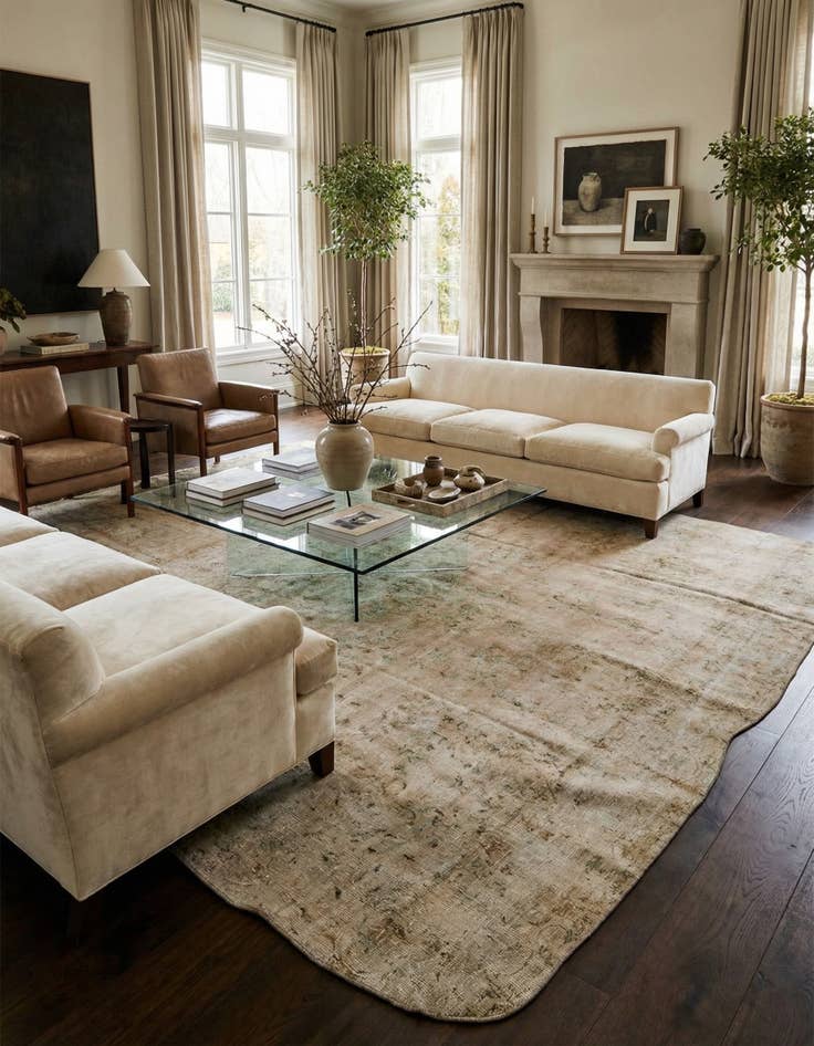 Detail image of  9' x 11' 2  Hand Knotted Ultra Vintage Persian Wool Rug