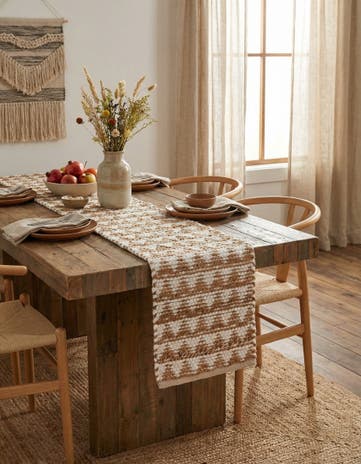 1' 2 x 5' 1 Hand Woven Chindi Jute Table Runner Rug