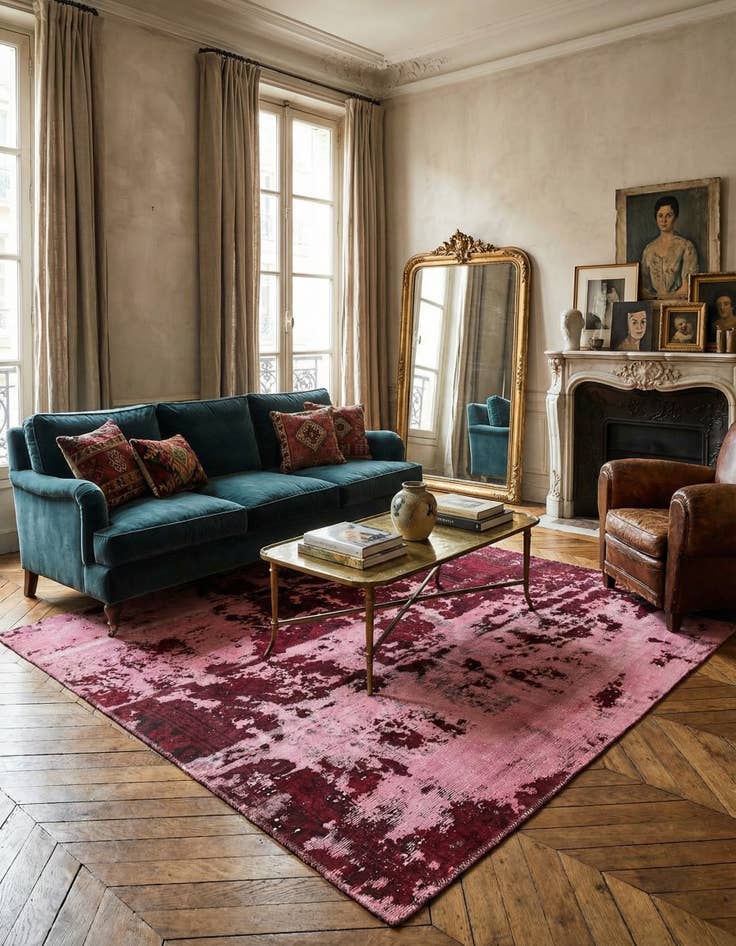 Detail image of  5' 3 x 6' 4  Hand Knotted Ultra Vintage Persian Wool Rug