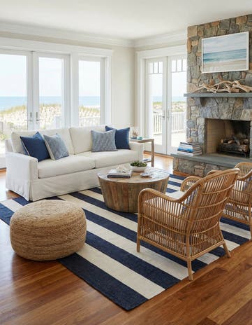 Nautical Navy Hand Woven Jill Zarin Hamptons Rug