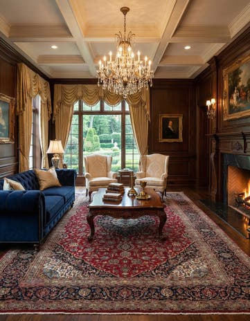 9' 9 x 13' 4 Hand Knotted Kashan Persian Wool Rug