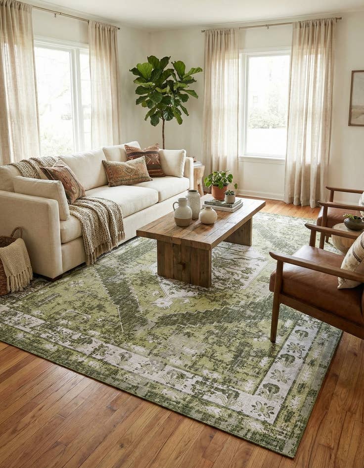 Detail image of 10' x 14' Easy-Clean Traditional Indoor / Outdoor Rug