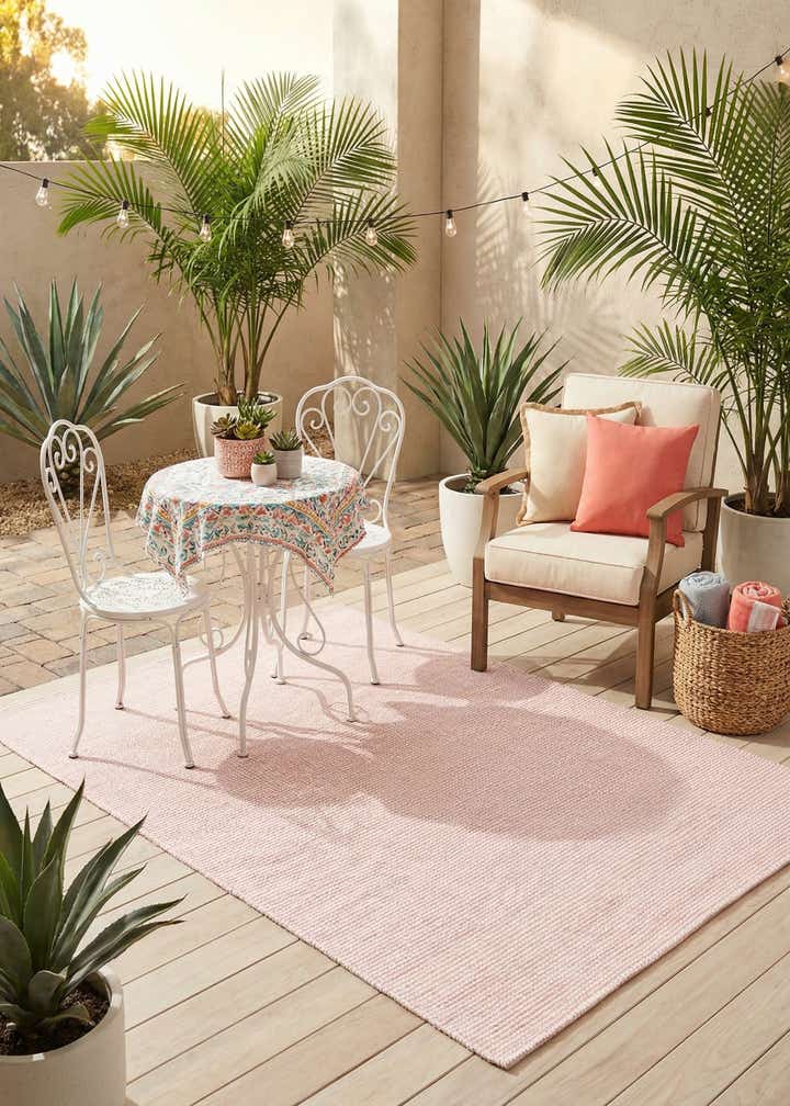 4' 1 x 6' 1 Easy-Clean Jill Zarin Palm Springs Indoor / Outdoor Rug