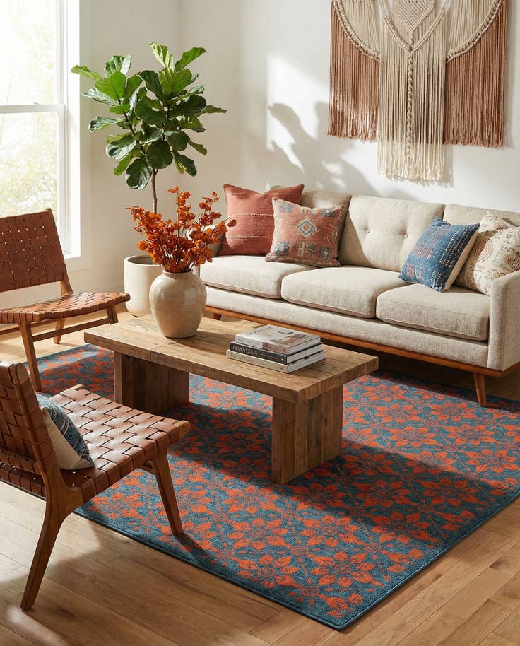 Detail image of 6' x 9' Easy-Clean Lattice Indoor / Outdoor Rug