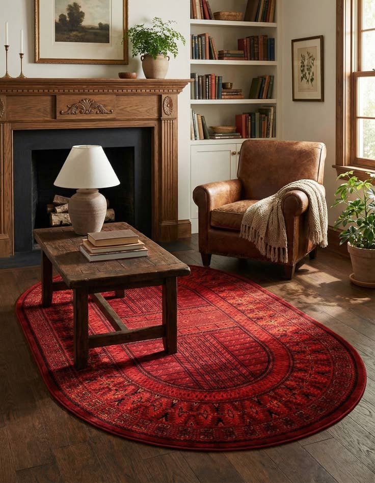 Detail image of 5' 3 x 8' Bokhara Oval Rug