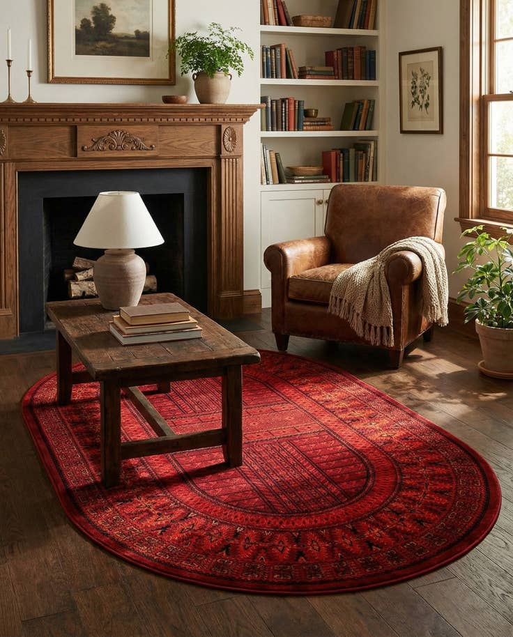 Detail image of 5' 3 x 8' Bokhara Oval Rug