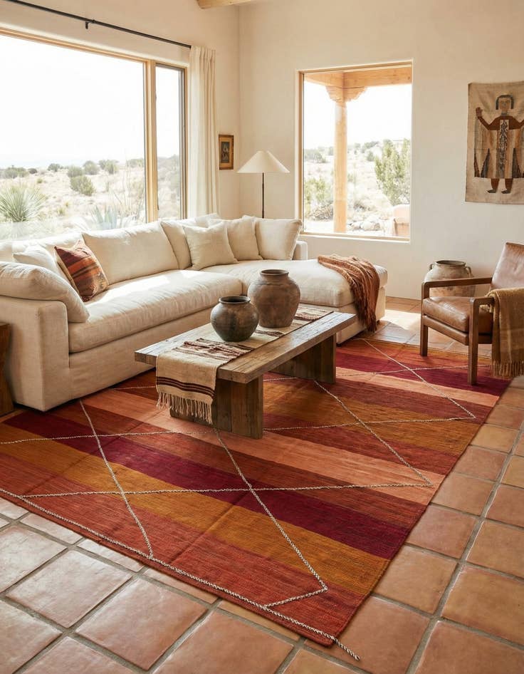 Detail image of 10' 1 x 12' 9  Hand Woven Kilim Modern Wool Rug