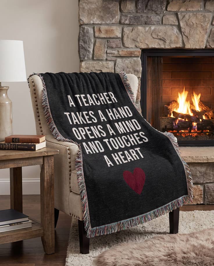 Detail image of 4' 6 x 6' A Teacher Throw Blanket