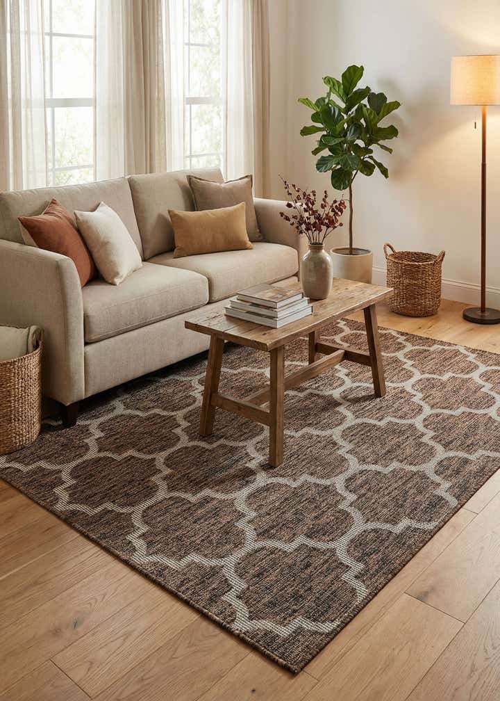 4' x 6' Easy-Clean Trellis Indoor / Outdoor Rug