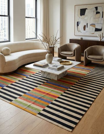 9' 9 x 12' 11 Hand Woven Kilim Modern Wool Rug