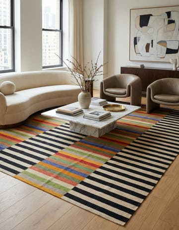 9' 9 x 12' 11 Hand Woven Kilim Modern Wool Rug