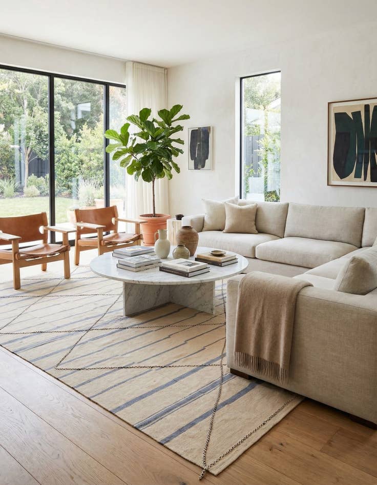 Detail image of  9' 7 x 12' 9  Hand Woven Kilim Modern Wool Rug