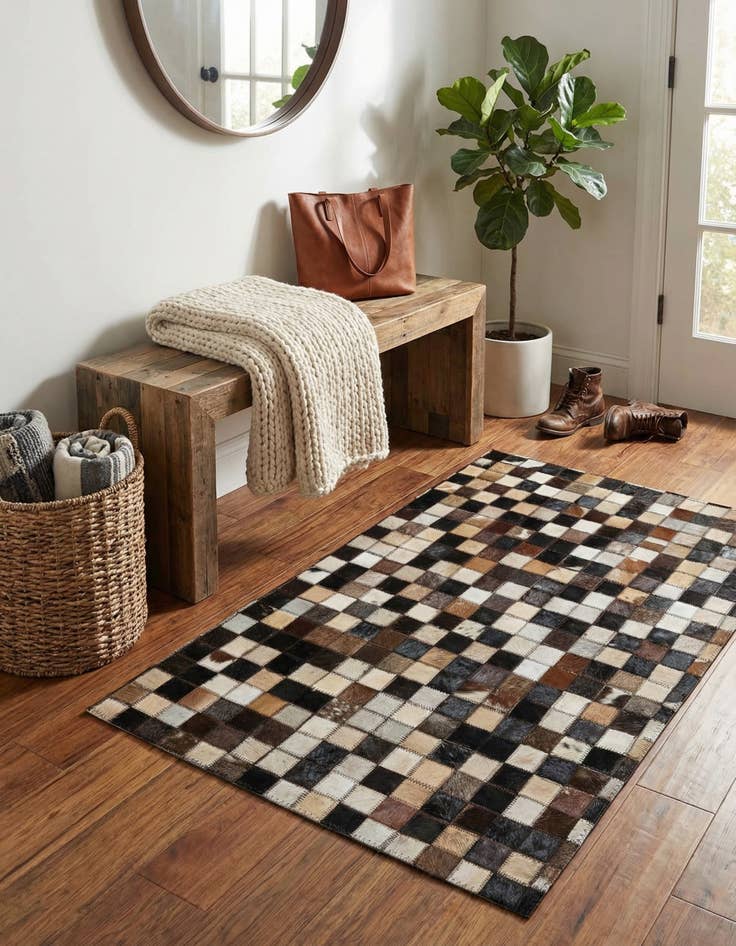 Detail image of  2' x 3' Cowhide Leather Rug