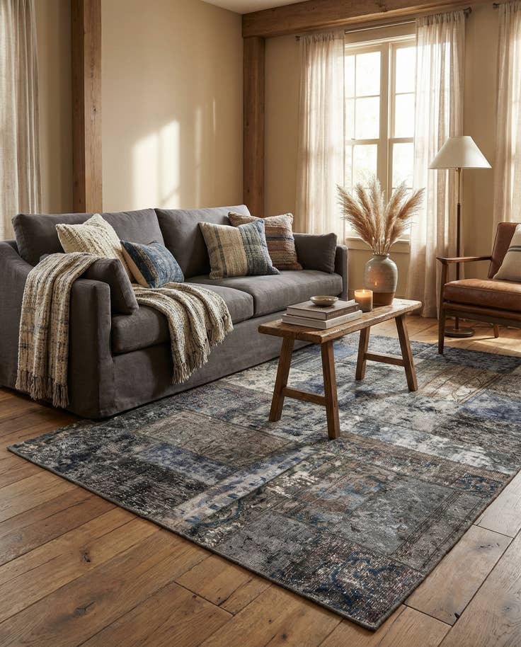 Detail image of 4' 7 x 6' 3 Hand Knotted Ultra Vintage Persian Wool Rug