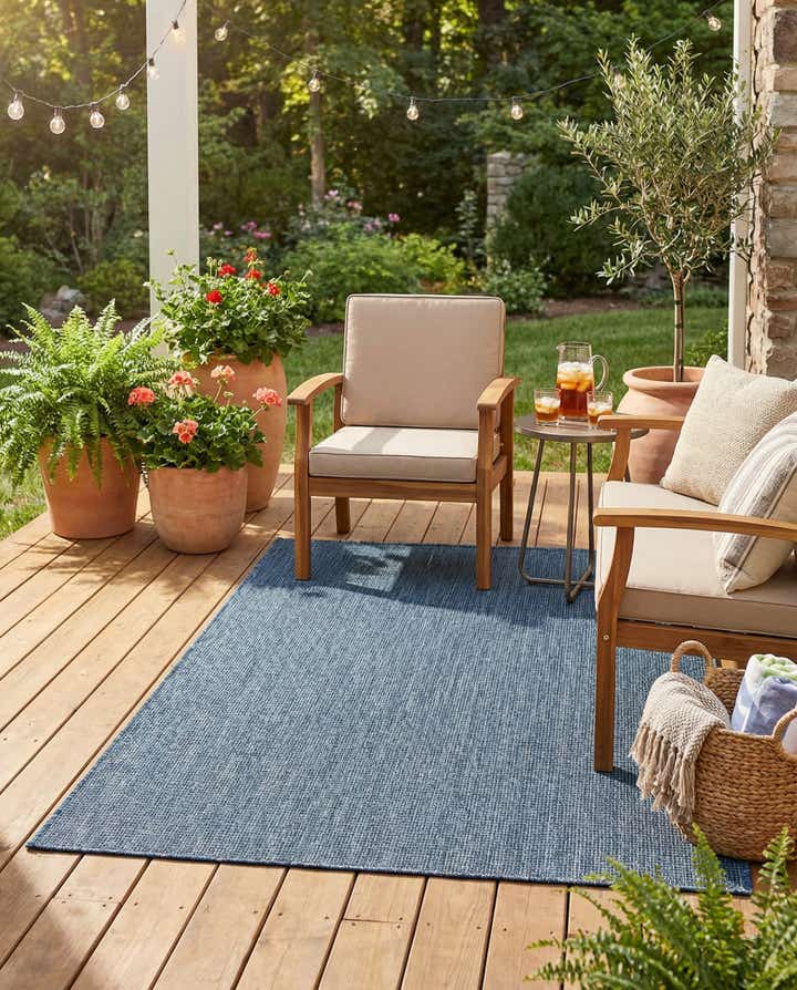 4' x 6' Easy-Clean Solid Indoor / Outdoor Rug