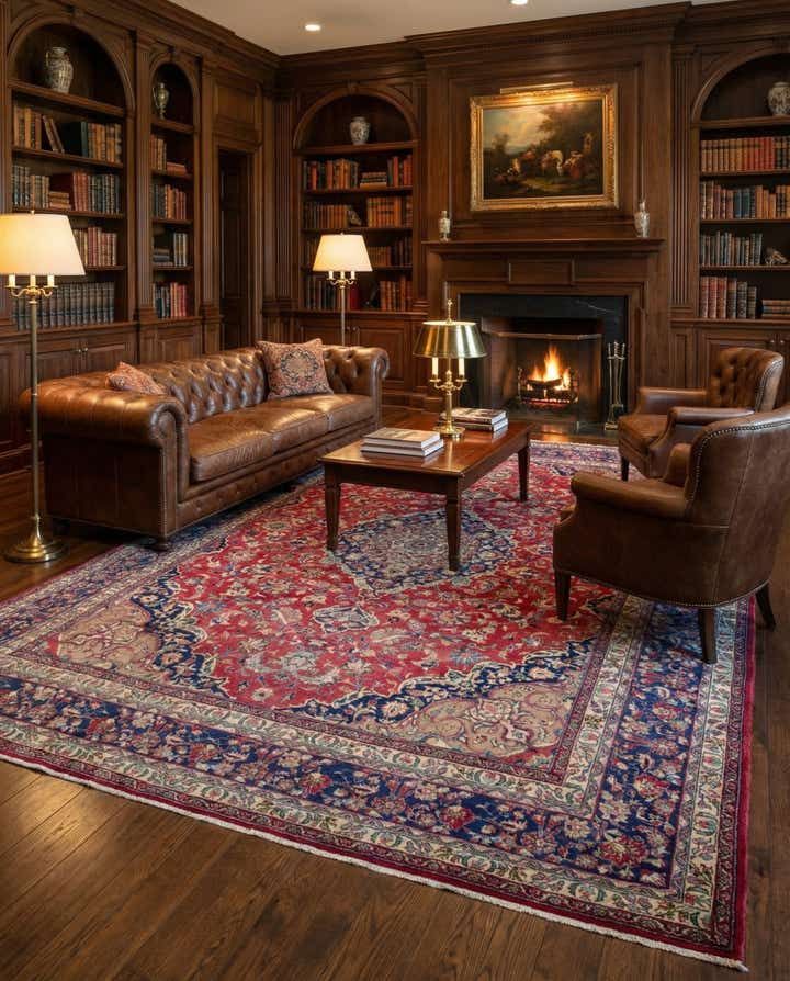 9' 9 x 12' 6 Hand Knotted Mashad Persian Wool Rug