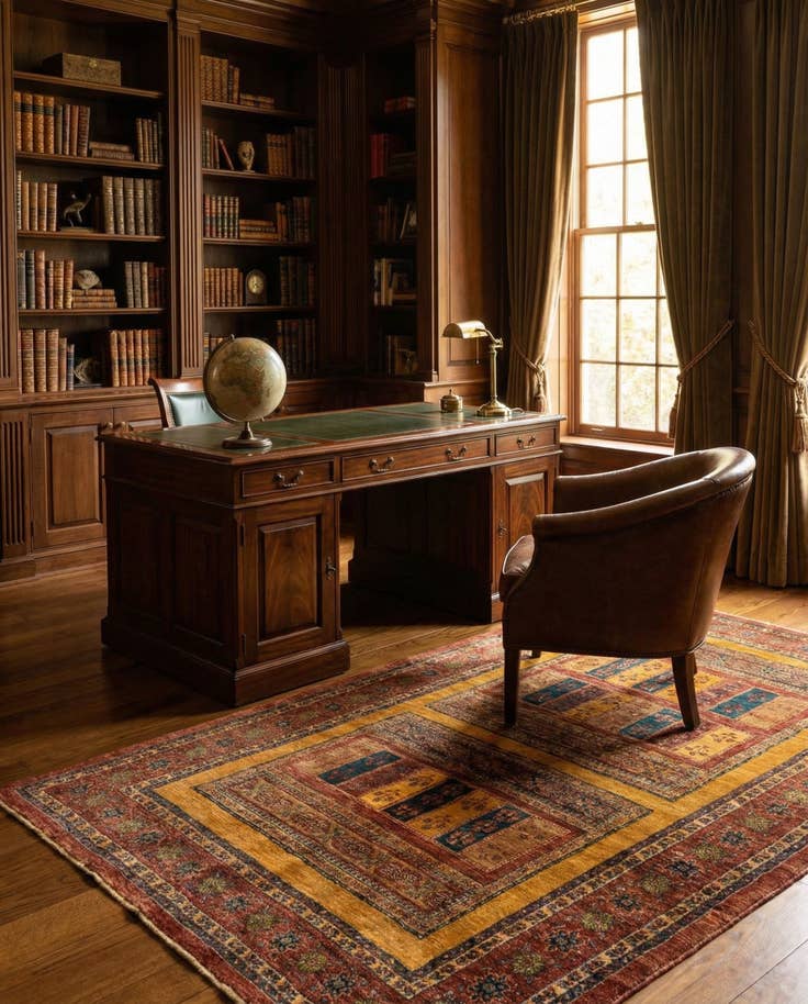 Detail image of 4' 9 x 6' 10 Luribaft Wool Rug