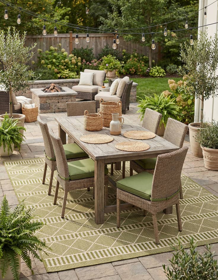 Detail image of 10' x 12'  Washable Trellis Indoor / Outdoor Rug